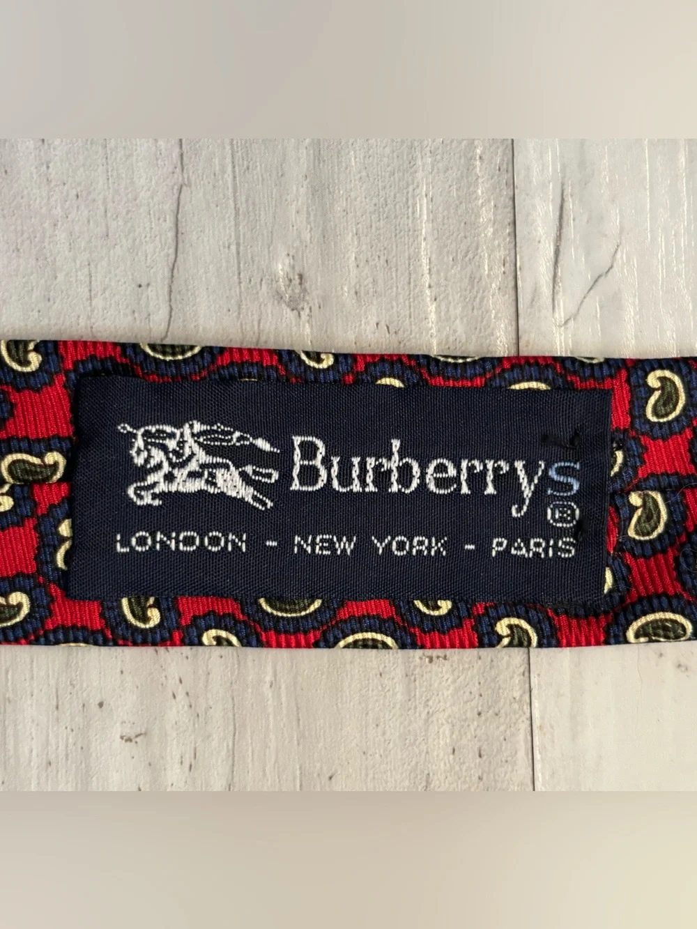Burberrys Vintage Red Paisley Silk Tie